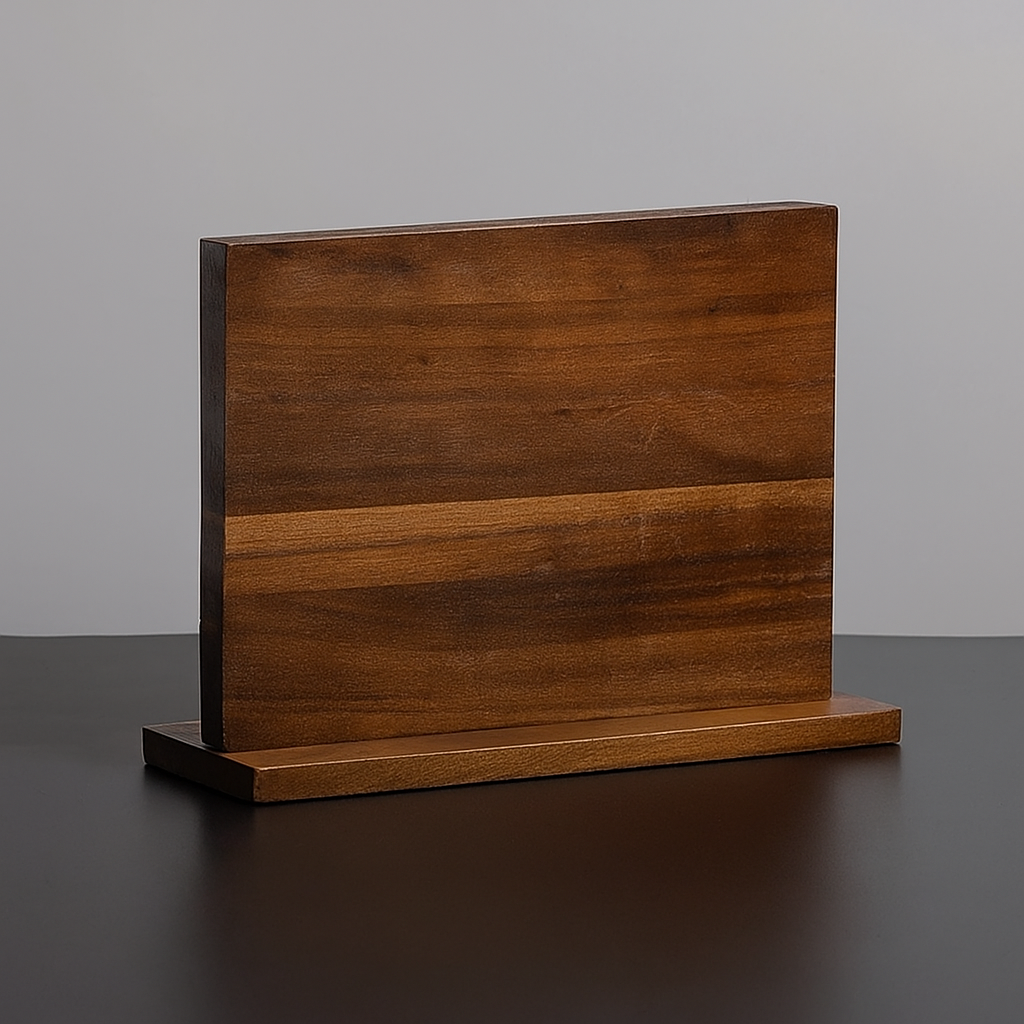 Mori Atelier Double-Sided Magnetic Knife Block – Natural Wood Display Stand