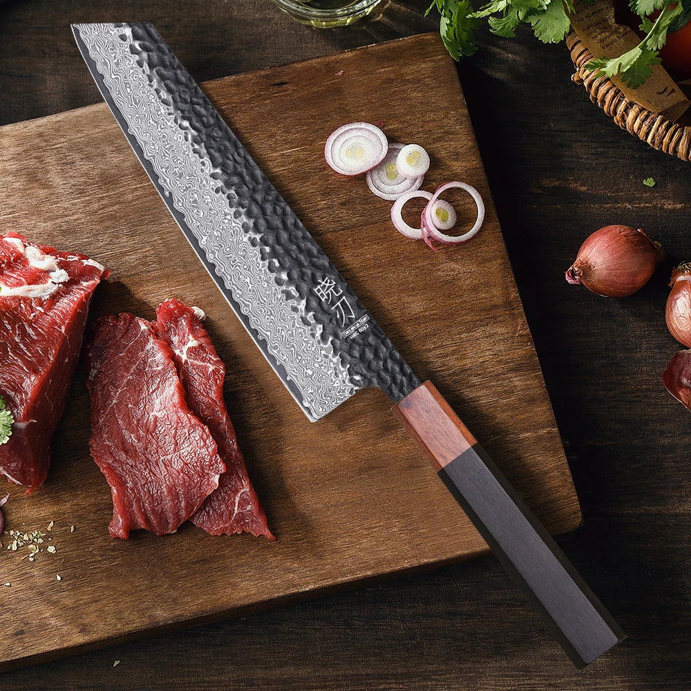 Mori Atelier Kiritsuke Chef’s Knife – 8.2" Damascus Steel
